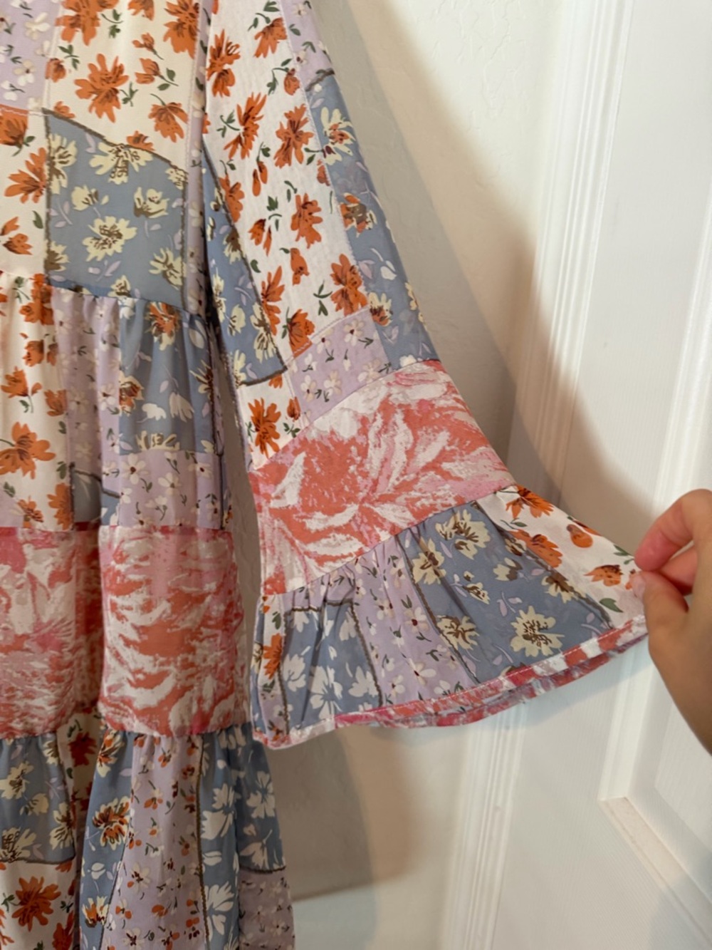 Boho Patchwork Floral Tiered Dress - Picture 2 of 5